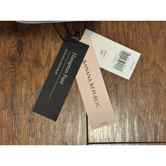 Banana Republic Dress Pants Hampton Fit Crop Beige Patterned - Women's 4 Petite - Picture 8 of 10